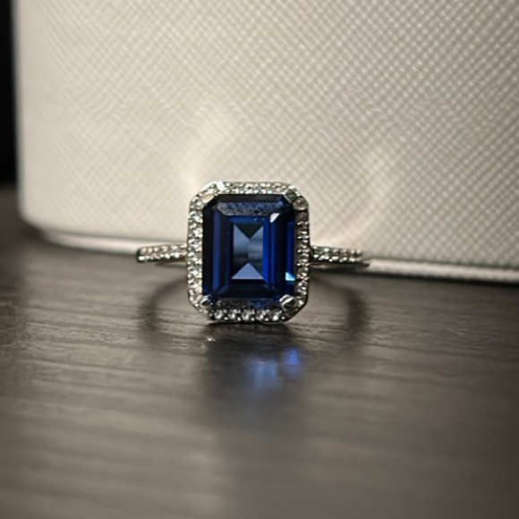 Zales Jewelry - Emerald cut White Sapphire Ring
